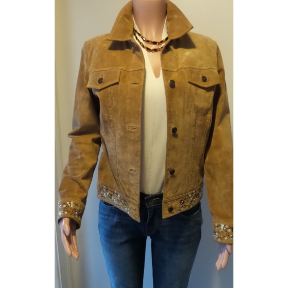 Wilsons Leather Maxima Suede Embroidered Jacket M